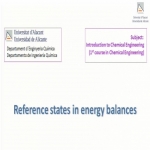 Reference states in energy balances