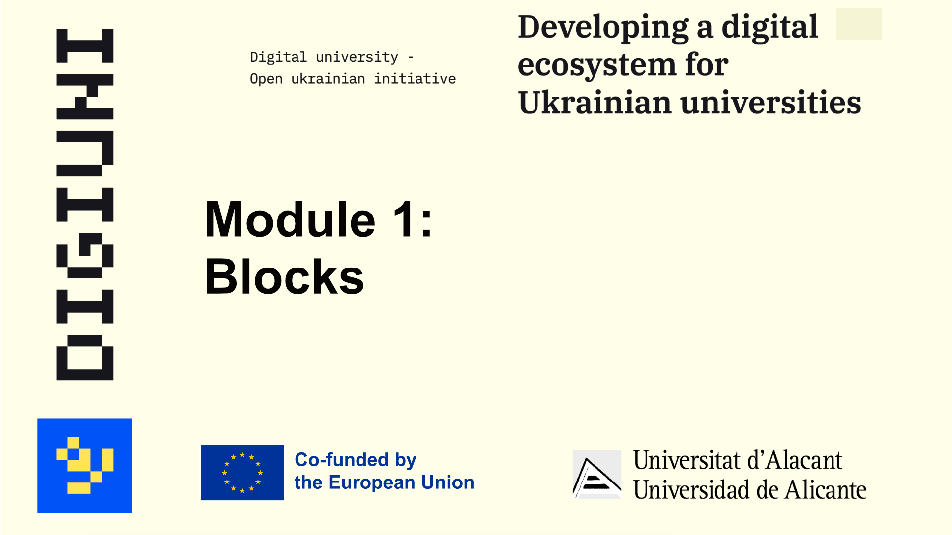 Vértice: Moodle. Module 1: Blocks